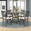 Dining Sets 5 Piece, Dining Sets Round With 4 Fabric Chairs, Round Dining Table With Storage Shelf, Counter Height Dining Sets-Cuddlewood - 2 of 4