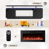 EROMMY 36'' Electric Fireplace TV Stand, Entertainment Center & TV Console for TVs up to 80'', Modern Fireplace Heater for Living Room - Black - 3 of 4