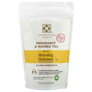 Secrets of Tea Organic No To Morning Sickness® Tea, Peach & Ginger, Caffeine Free, 20 Unbleached Tea Bags, 1.47 oz (41 g) - 1 of 4