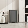 LunaLulinlk 13 Gallon 50L Kitchen Foot Pedal Operated Soft Close Trash Can - Stainless Steel Ellipse Bustbin - 4 of 4