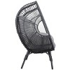 Coolbibila 1 Piece Outdoor PE Rattan Wicker Garden Egg Chair with Side Table and Cushions,Indoor Patio Oversized Backrest Chaise Lounge - 3 of 4