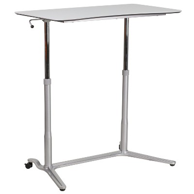 ErgoFlex Light Gray Adjustable Standing Desk with Drawer