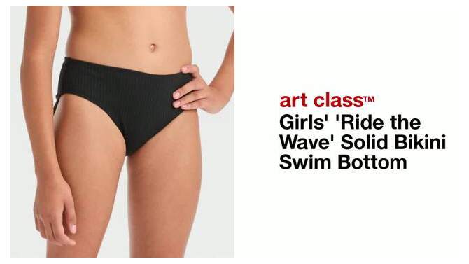 Girls' 'Ride the Wave' Solid Bikini Swim Bottom - art class™, 2 of 5, play video