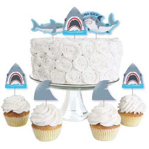 Big Dot Of Happiness Shark Zone - Dessert Cupcake Toppers - Jawsome Party  Or Birthday Party Clear Treat Picks - Set Of 24 : Target