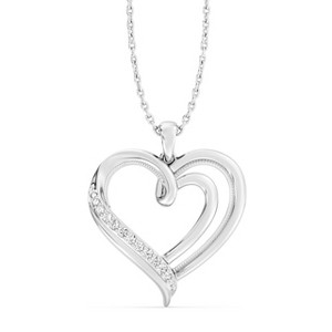 GILDED 1/10 ct Lab Grown Diamond Pendant Necklaces, SI1-SI2 Clarity, F-G Color, 14K Gold Plated Sterling Silver, 18" Chain - 1 of 4