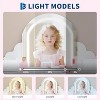 Acekool Kids Vanity with Lighted Mirror & Stool, Adjustable LED, Drawer, Storage Shelves, Makeup Desk for Girls Ages 3-9, White - 3 of 4