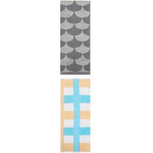 REGALWOVEN Geometric Cotton Soft Absorbent Decorative Hand Towel Set for Bathroom 13" x 29" 2 Pcs - 1 of 4