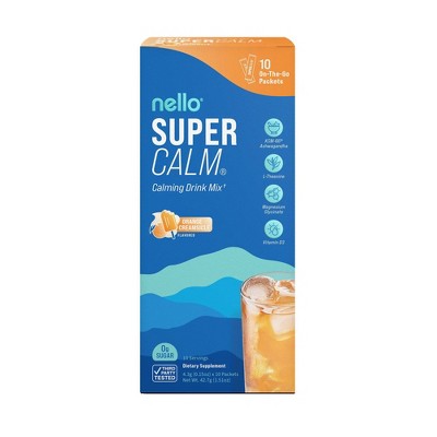 Nello Supercalm Calming Drink Mix Supplement Powder - Orange Creamsicle - 10ct