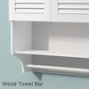 Sapphtopaz Modern Wall Mounted Bathroom Cabinet with Louvered Door&Open Shelf Wall Cabinet with Adjustable Shelves&Towel Bar Bathroom Cabinet - 3 of 4