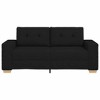 vidaXL Black Fabric Loveseat Sofa Settee - 2 Seater, Modern Design, Padded, Sturdy Frame, Multi-Room Use, 71.3" W x 32.3" H - 3 of 4