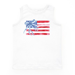 The Juniper Shop Watercolor Flag Coquette Youth Tank Top - 1 of 4