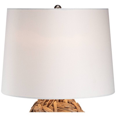 Coastal Charm Seagrass Woven Table Lamp with White Drum Shade
