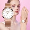 Wrist Watch for Women, Business Style Quartz Analog Women's Watch with Stainless Steel Strap - 2 of 4
