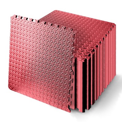 Squatz 50 - Pc Foam Interlocking Exercise Mat - Red