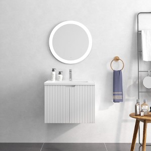 Andmakers 17.72 in. W x 23.62 in. D x 18.7 in. H Single Sink Bath Vanity with Recessed Handles with White Ceramic Top - 1 of 4