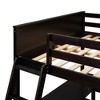 PAGED Full Size Loft Bed with Desk, Modern Wooden Bed Frame with Storage Shelves, Ladder and Guardrail for Bedroom - 3 of 4