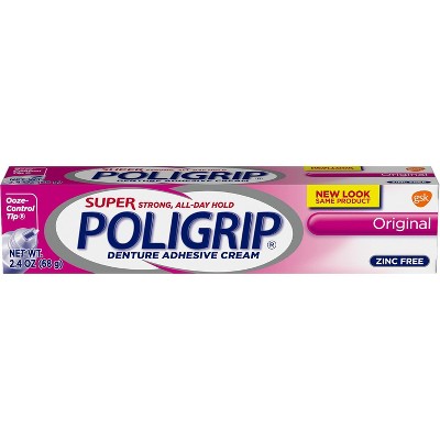 Poligrip Super Denture Adhesive Cream Original 2.4 Oz