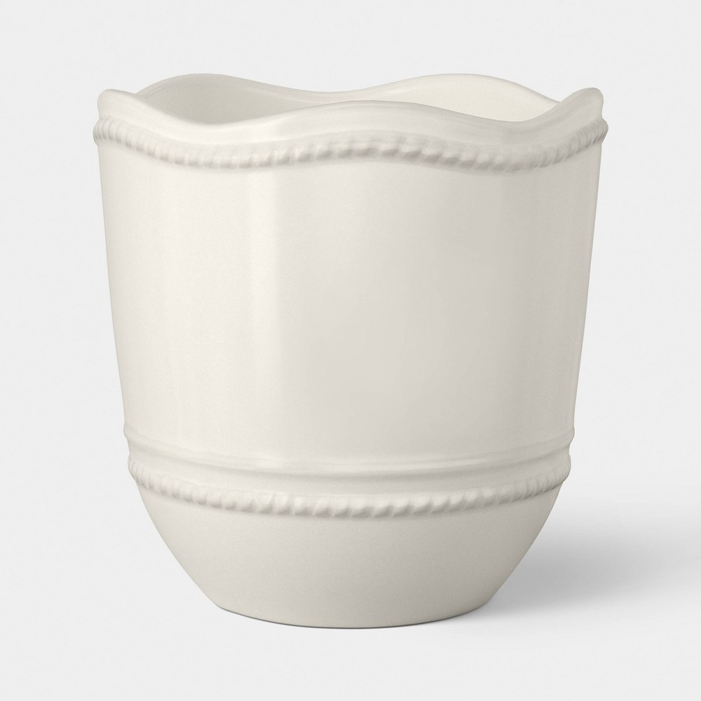 6" Ceramic Outdoor Planter Ivory - Threshold™ designed with Studio McGee