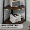 Homhougo 5 Tier Tall Corner Shelf Stand Large Capacity Corner Bookshelf for Living Room Kitchen Small Space (18.10 x 18.10 x 70in) Brown - 3 of 4