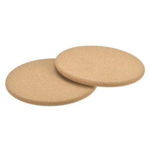 Unique Bargains Thick Cork Round Edge Coasters Wood Color - 1 of 4