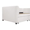 Okak Twin Size Daybed with 2 Drawers Upholstered Bed Sofa Bed Frame with Backrest for Living Room Bedroom Guest Room, Beige - 4 of 4