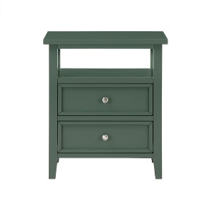 PAGED Wooden Nightstand with 2 Drawers and Open Shelf, Modern Side Table, Bedside Storage Cabinet for Bedroom, Living Room - 1 of 4