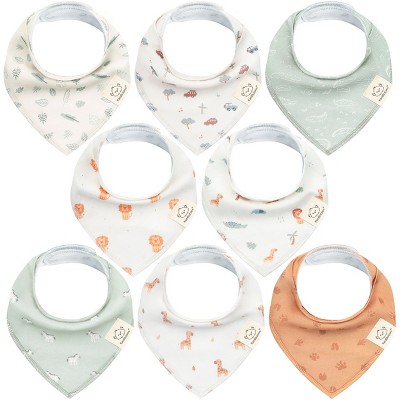 Image of 8pk Organic Baby Bandana Bibs, Baby Drool Bibs for Baby Boy, Girl, Baby Bibs for Infant, Newborn 0-36 Months (Wilderness)