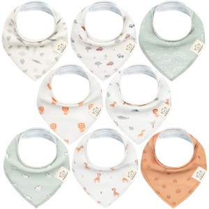 8pk Organic Baby Bandana Bibs, Baby Drool Bibs for Baby Boy, Girl, Baby Bibs for Infant, Newborn - 1 of 4