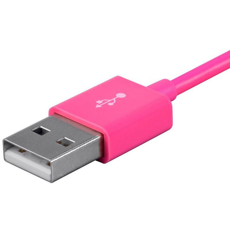 Monoprice USB Type-A to Micro Type-B Cable - 10 Feet - Pink | 2.4A, 22/30AWG - Select Series, 4 of 7