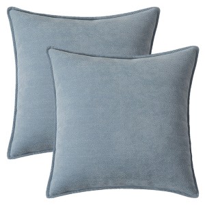 REGALWOVEN Solid Chenille Soft Couch Throw Pillow Covers for Sofa Living Room Home Decor 2 Pcs - 1 of 4