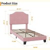 Acekool Kids Twin Bed Frame with Corduroy Headboard, Velvet Upholstered Platform, Slat Support, No Box Spring Needed, Easy Assembly - 2 of 4