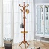 KWPZQEB Wooden Coat Rack, Freestanding Coat Rack with 11 Hooks & Round Storage Tray, Tree Coat Racks for Bedroom, Hallway, Entranc - 3 of 4
