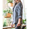 Women's Denim Shirring Sleeve Top - Mazik - 2 of 4