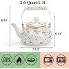 Itopfox Vintage Floral Enamel Tea Kettle with Porcelain Handle for Stovetop, Home Kitchen, Camping, Perfect Gift for Housewarming, Wedding - 3 of 4