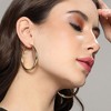 SOHI Women's Champayne Gold Minimal Circular Hoop Earrrings - 3 of 4