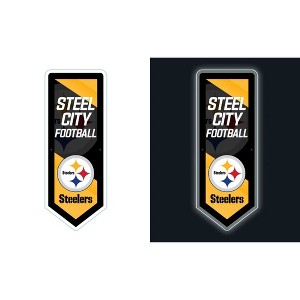 Evergreen Ultra-Thin Glazelight LED Wall Decor, Pennant, Pittsburgh Steelers- 9 x 23 Inches Made In USA - 1 of 4