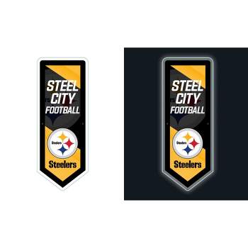 Evergreen Ultra-Thin Glazelight LED Wall Decor, Pennant, Pittsburgh Steelers- 9 x 23 Inches Made In USA