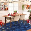 Coolmee  Christmas Area Rug, Washable, Gold and Red Snowflake, Non Slip Modern, for Living Room, Bedroom Floor MatRed - 3 of 4