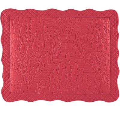 Burgundy Damask Textured Polyester Standard Pillow Sham