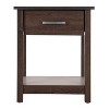 HomeStock Wenge Nightstand 24x20x19 Sleek Compact Bedside Table with Rich Modern Finish, Durable Build and Stylish Bedroom Storage - 3 of 4