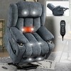 1pc Power Lift Recliner Chair, Chenille Fabric with Massage & Heat, USB Ports & Cup Holders for Elderly Support - Coolbibila - 2 of 4
