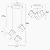 LNC Cendrillon Modern Luxury Cluster Square-Loop Acrylic Integrated LED Chandelier, Gold, 16.9in/40.7in - 3 of 4