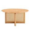 Modern Round Coffee Table Wooden Circle Tea Table With Rattan Accents For Dining Room Living Room Bedroom Home Office - 2 of 4