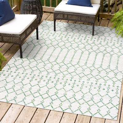 JONATHAN Y Ourika Moroccan Geometric Textured Weave Indoor/Outdoor Area Rug
