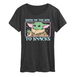 Women's - Star Wars - The Mandalorian Grogu The Way To Snacks Short Sleeve Graphic T-Shirt - 1 of 4