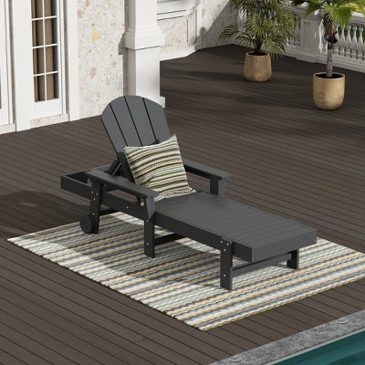 WestinTrends Malibu Reclining Chaise Lounge With Arms & Wheels