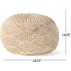 NicBex Modern 20 x 20 Inch Round Knitted Cotton Bean Bag Chair for Adults, Pouf with Diamond Texture for Living Room, Bedroom, No Assembly - 2 of 4