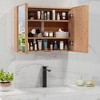Tangkula Double Door Medicine Cabinet w/ Mirror 2 Adjustable Cabinet Shelves Natural - 3 of 4