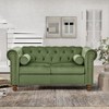 Two-seater sofa, upholstered sofa, velvet button-tufted seat and deep seat for living room, farmhouse decor - 2 of 4