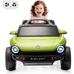 Pink Licensed Volkswagen Beetle 12V Kids Electric Ride On Car With Remote Control Led Lights Usb Music Soft Start And Horn For Toddlers Pink - 1 of 4